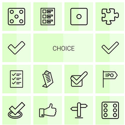 14 choice icons vector