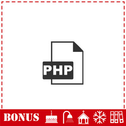 Php file icon flat vector