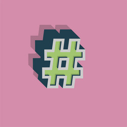 retro 3d character from a fontset vector image