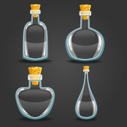 set with empty different bottle elixir vector