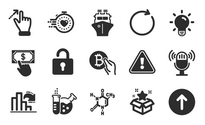 timer payment click and synchronize icons set vector image