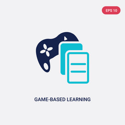 Two color game-based learning icon from vector