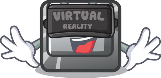 Virtual reality button k on a character computer vector