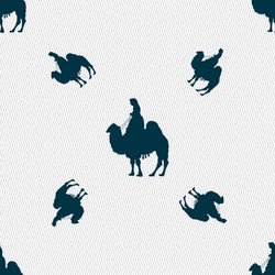 Camel sign seamless pattern with geometric texture vector