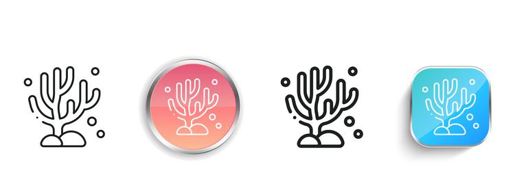 coral icon thin linear regular and button style vector image