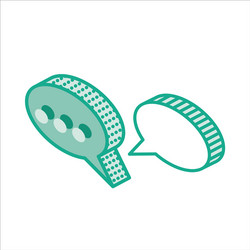 isometric set speech bubbles dialog box vector image