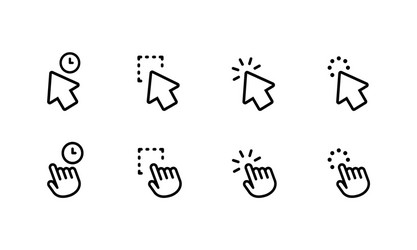 mouse cursors pointer icon set arrow and wait vector image