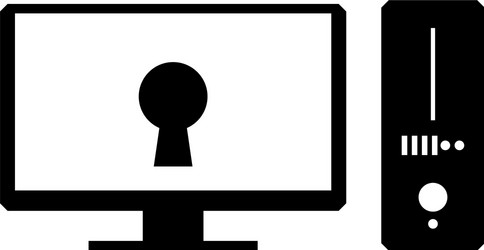 pc computer lock security privacy vector image