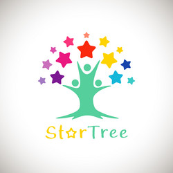Kids tree logo icon design Royalty Free Vector Image