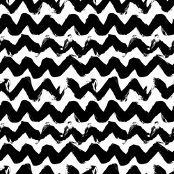 black horizontal zig zag stripes seamless pattern vector image