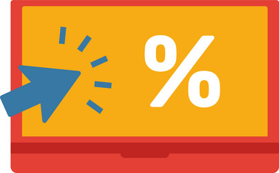 click-through rate icon simple flat element from vector image