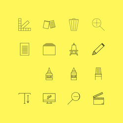 design elements linear icon set simple outline vector image