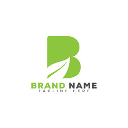 Letter v leaf nature eco green logo template Vector Image