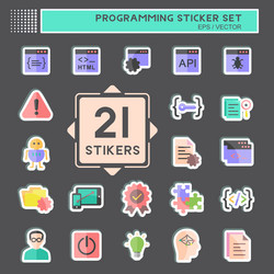 Programming sticker set suitable for vector