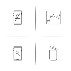 web and text simple linear icons set outlined vector image