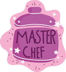 cooking lettering hand drawn phrase master chef vector