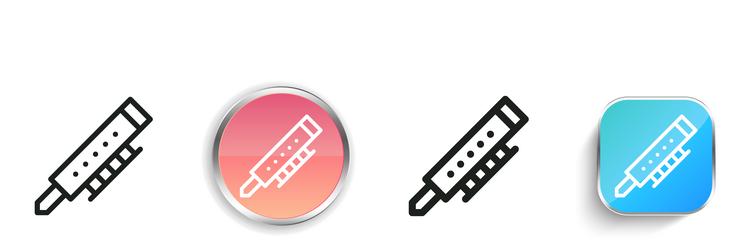 flute icon thin linear regular and button style vector image