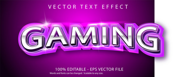 Game play text editable font effect Royalty Free Vector