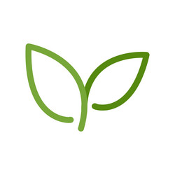 Leaf icon line design template isolated Royalty Free Vector