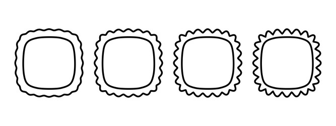 set of frames in squircle or square shapes vector image