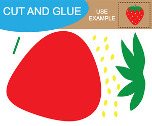create image strawberry using scissors vector image