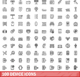 Device Icon Set - 100 Device Icons vector image
