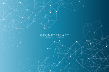 Geometric abstract background with connected line vector