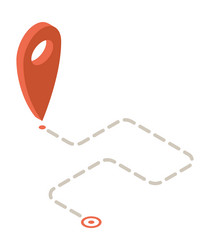 gps navigation map pointer icon isometric vector image