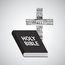 holy bible religious cross with words vector