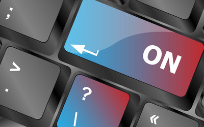 On - text a button keyboard keys vector