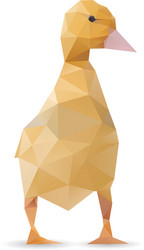 origami duck isolated vector