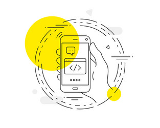 seo script line icon web programming sign vector image