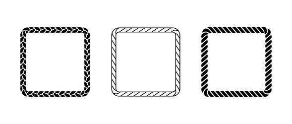 Set of rope frames squared cord border collection vector