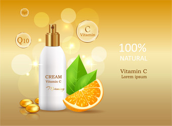 Cream sun protective factor coenzyme energizer vector