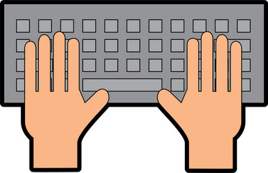 Hands user with keyboard vector