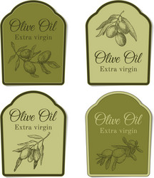 set of labels for olive oil vector