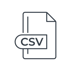 csv file format icon extension line vector image