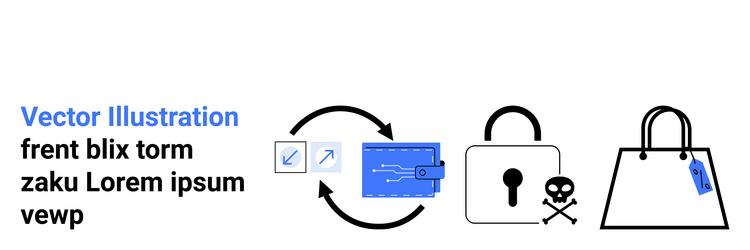 digital security and e-commerce concept with data vector image