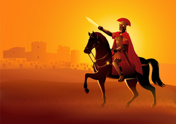 Gaius julius caesar on horseback vector