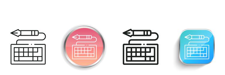 keyboard icon thin linear regular and button vector image