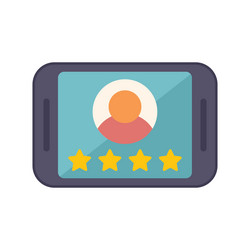 Tablet review icon flat star rate vector