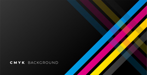 Abstract black background with cmyk lines vector