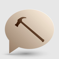 Saw simple icon brown gradient on bubble vector