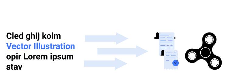 three arrows pointing at documents and fidget vector image