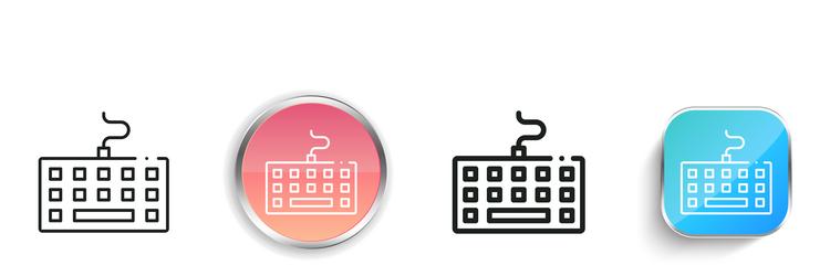 keyboard icon thin linear regular and button vector image