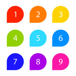 Bullet point set marker in retro color pins vector