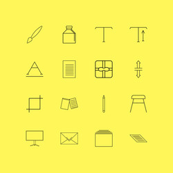 Design elements linear icon set simple outline vector