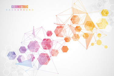 Geometric abstract background with connected line vector