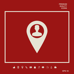 map pointer with man silhouette graphic elements vector image