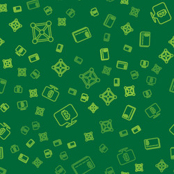 set line blockchain technology bitcoin and credit vector image